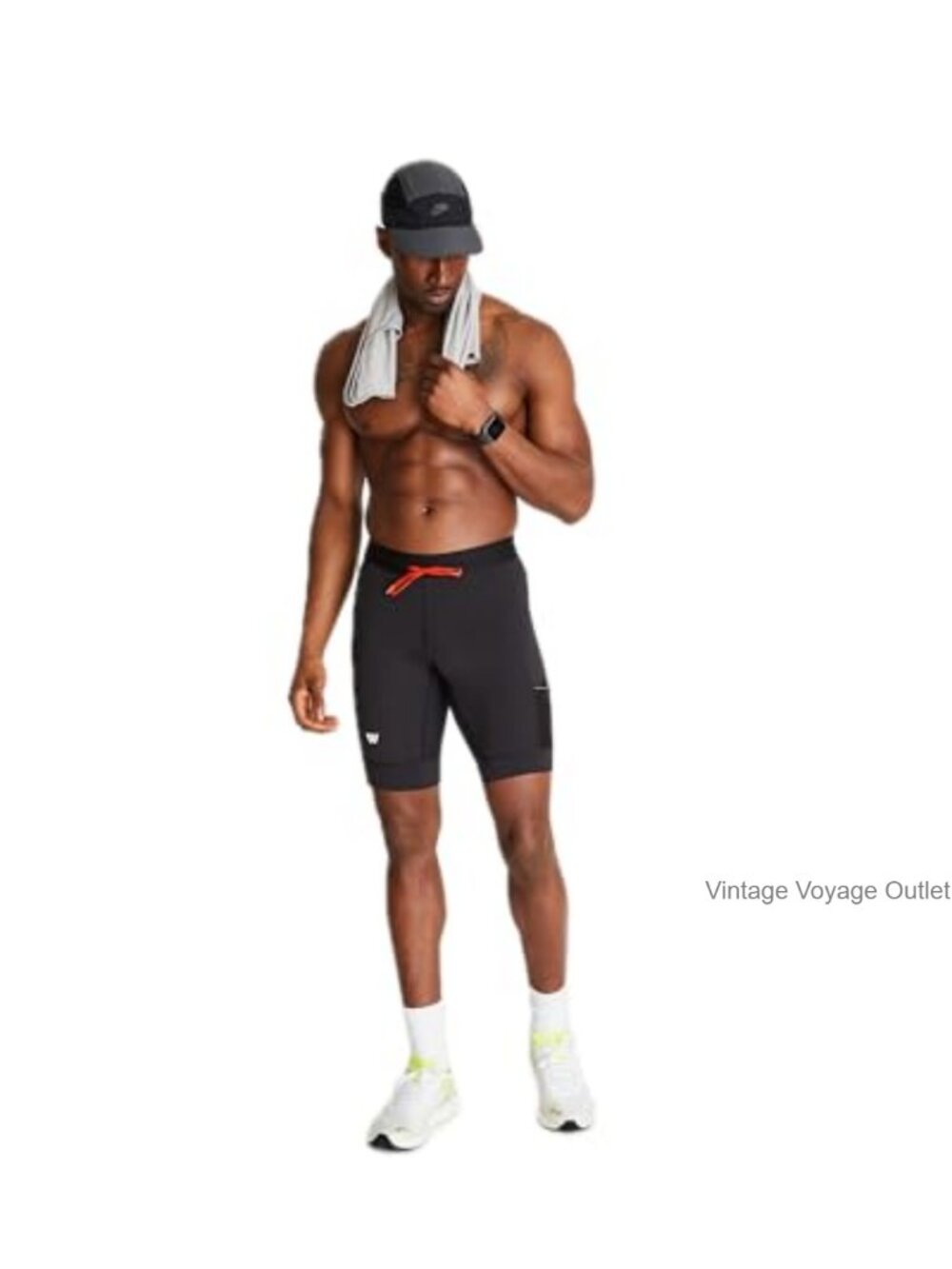 Compression Shorts with Phone Pocket Half Tights Muscle Support Running